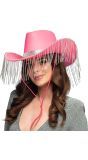 Roze Showgirl Western Hoed