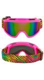 Roze Skibril met Tijger Print Band