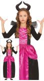 Roze slechte fee jurk halloween kind