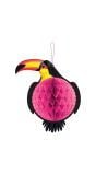 Roze toekan honingraat decoratie
