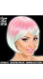 Roze Turquoise Korte Dames Pruik