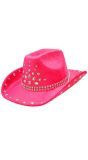 Roze Western Cowboyhoed met Strass Steentjes