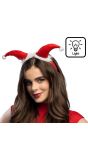Santa Kerst Haarband Rood met LED Verlichting
