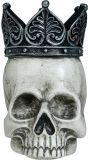 Schedel koning met kroon 14 x 11 cm halloween