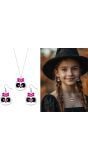 Schedel Oorbellen met Ketting Kind Halloween