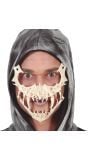Scherpte hoektanden gebit halfmasker halloween