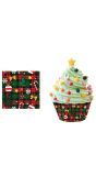 Schotse Ruit Kerstboom Papieren Muffinvormpjes 50 Stuks