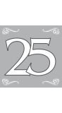 Servetten 25 jaar jubileum zilver 20 stuks