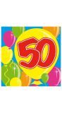 Servetten 50 Jaar Balloons 25X25Cm