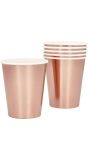 Set 6 papieren bekertjes Roségoud