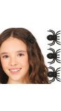 Set van 3 spinnen haarclips 3 cm halloween