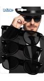 Set van 3 zwarte blues partybrillen
