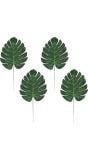 Set Van 4 Nep Groene Palmbladeren Hawaii
