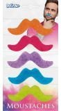 Set Van 5 Gekleurde Neon Snorren Zelfklevend