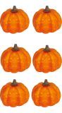 Set van 6 oranje mini pompoenen 3,5 cm halloween