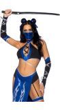 Sexy blauwe ninja outfit dames