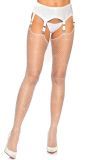 Sexy glitter stockings met jarretel wit