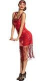 Sexy Jaren 20 Jurkje Flapper Rood