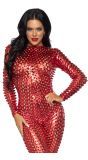 Sexy Rode Lasergesneden Catsuit