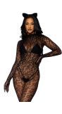 Sexy zwarte luipaard catsuit