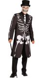 Skelet Pandjesjas Heren Zwart met Stropdas Halloween
