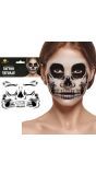 Skeletten doodskop gezichtstattoo