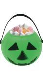 Snoepemmer pompoen groen 15 cm halloween