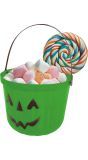 Snoepemmer pompoen groen 20 cm halloween