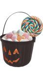 Snoepemmer Pompoen Zwart 20 Cm Halloween