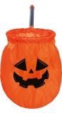 Snoepzak pompoen met stok halloween