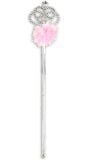 Sprookjesstaf met roze marabou