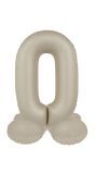 Staande Folieballon Cijfer 0 Creme Wit 41cm