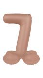 Staande Folieballon Cijfer 7 Lichtroze 72Cm