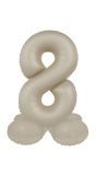 Staande Folieballon Cijfer 8 Creme Wit 72Cm