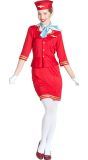 Stewardess Kostuum Rood Dames
