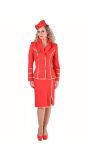 Stewardess kostuum rood vrouwen