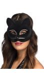 Stijlvol Zwart Halfmasker Kat