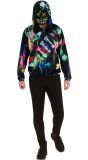 Straatartiest Halloween Outfit met Glow in de Dark Masker Heren