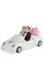 Taartdecoratie bruiloft koppel cabrio