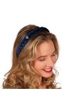 Tiroler Haarband Marineblauw Gevlochten Edelweiss Oktoberfest