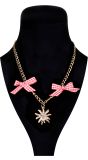 Tiroler Halsketting Goud Edelweiss Strass Oktoberfest