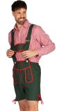 Tiroler Kostuum Heren Groene Lederhose met Rood Witte Blouse