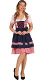 Tiroler Oktoberfest Jurk Rood Wit met Schort Dames