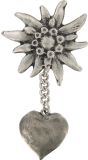 Trachten Speld Edelweiss Zilver met Ketting Oktoberfest