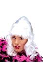 Travestiet glamour pruik wit