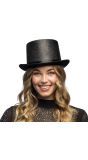 Trendy Glimmende Zwarte Hoge Hoed