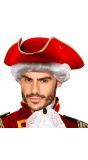 Tricorn hoed rood