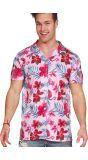 Tropisch Flamingo Hawaï Shirt in Roze