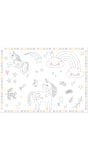 Unicorn en Rainbows kleurplaat placemats