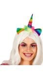 Unicorn hoorn haarband regenboog